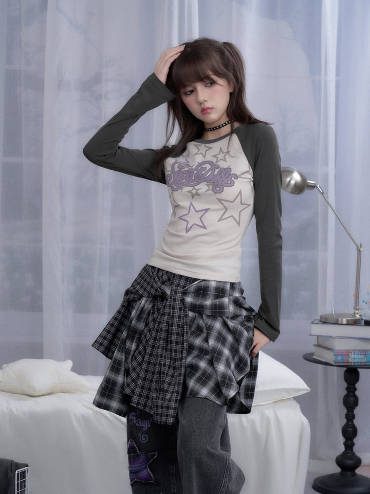 Harajuku Black Grey Plaid Streetwear Mini Skirt