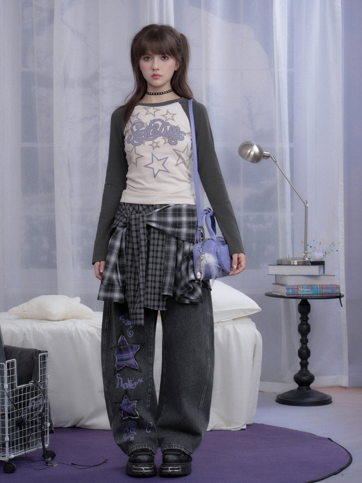 Harajuku Black Grey Plaid Streetwear Mini Skirt