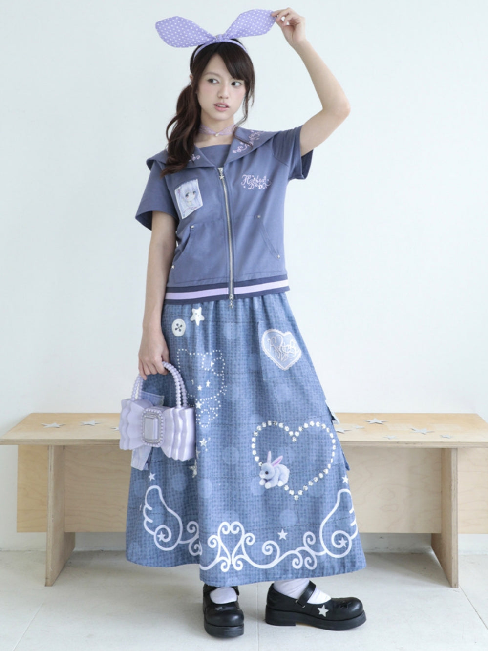 Embellished Star Utility Maxi Skirt