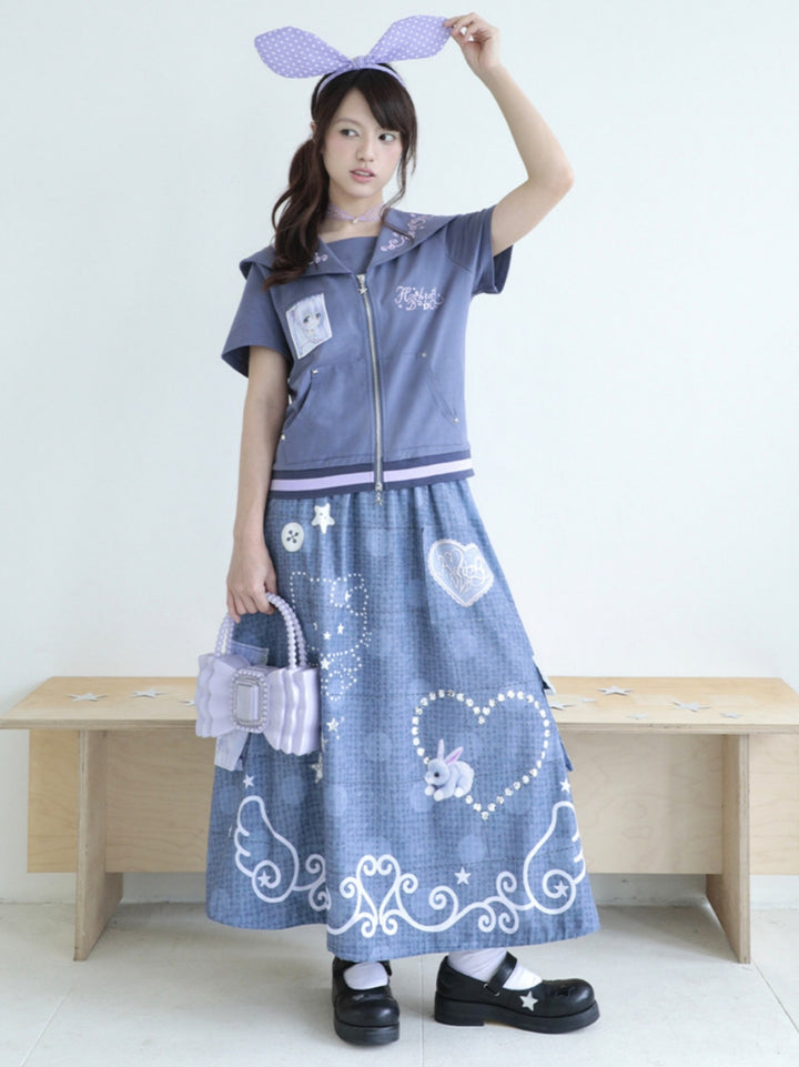 Embellished Star Utility Maxi Skirt