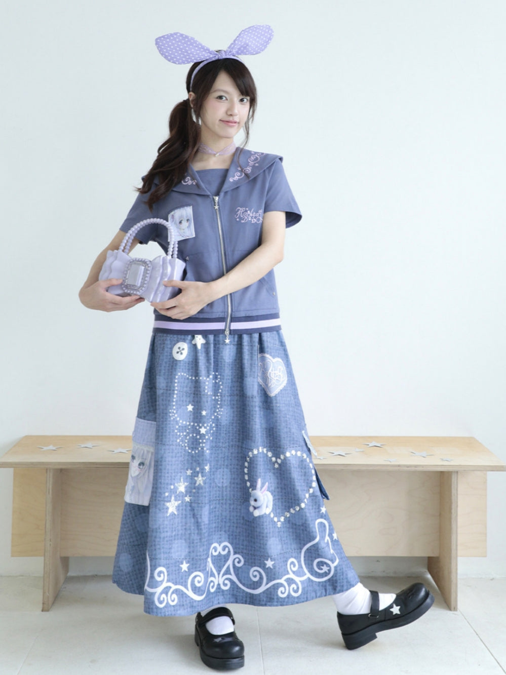 Embellished Star Utility Maxi Skirt