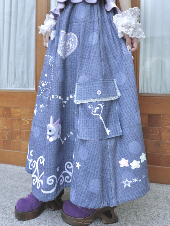 Embellished Star Utility Maxi Skirt