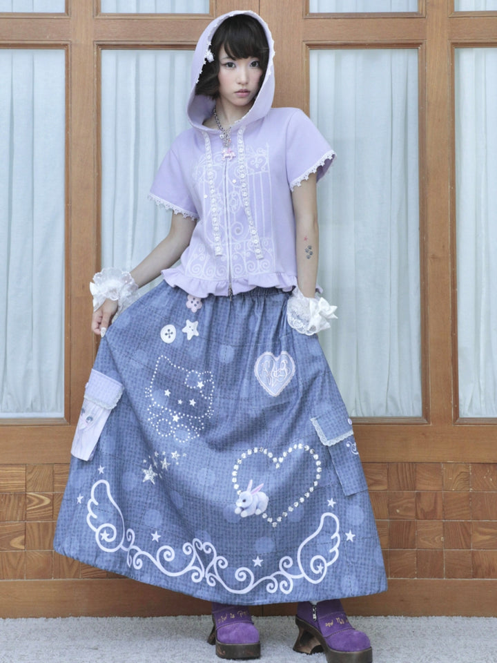 Embellished Star Utility Maxi Skirt