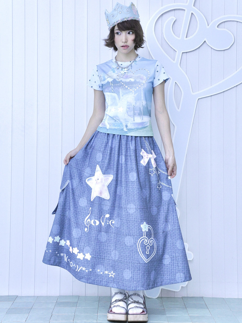 Embellished Star Utility Maxi Skirt