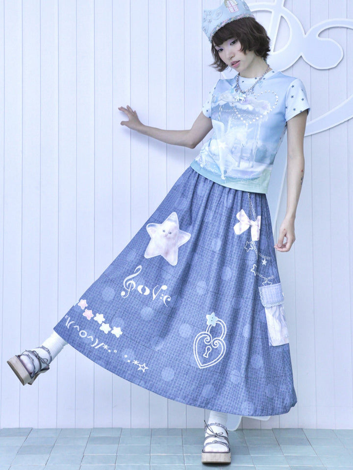 Embellished Star Utility Maxi Skirt