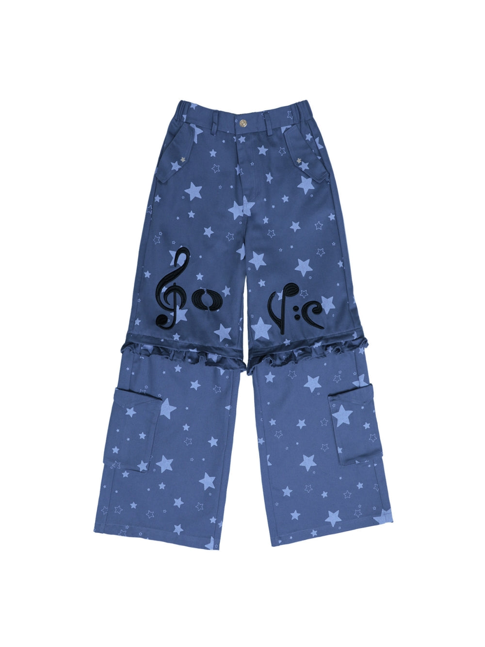 Music Note Detachable-Leg Cargo Pants