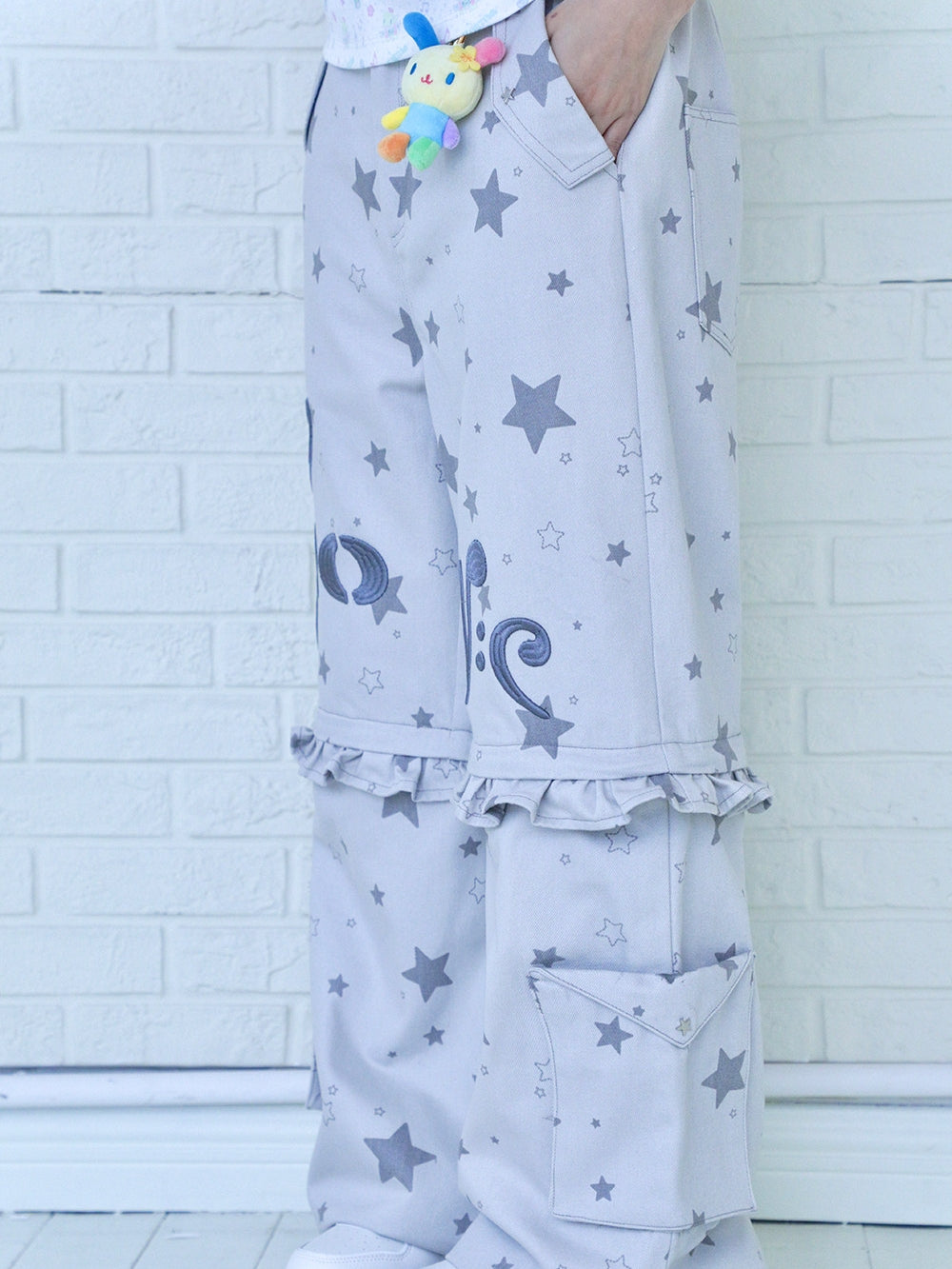 Music Note Detachable-Leg Cargo Pants