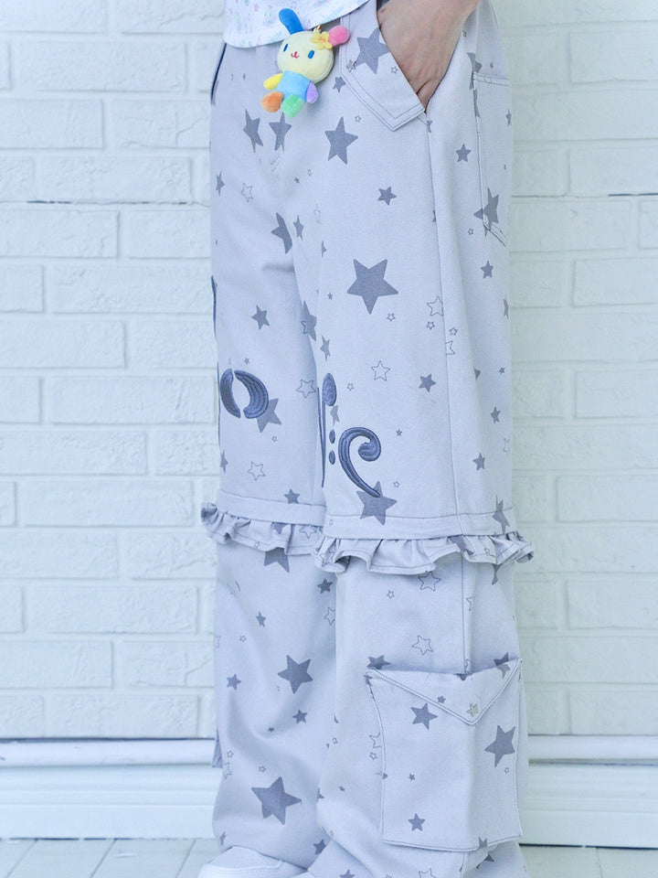 Music Note Detachable-Leg Cargo Pants