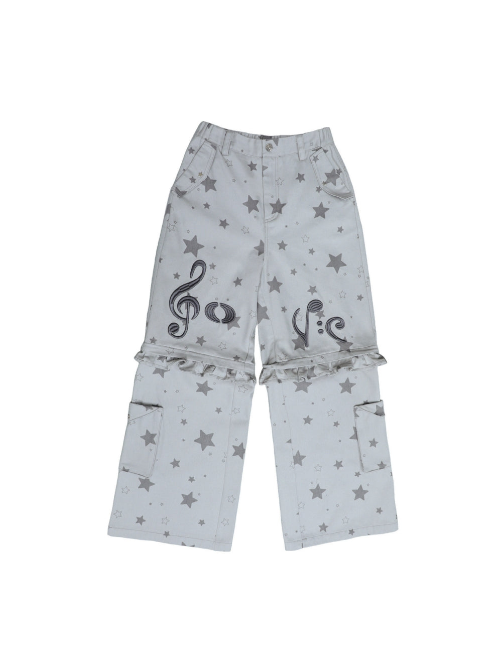 Music Note Detachable-Leg Cargo Pants