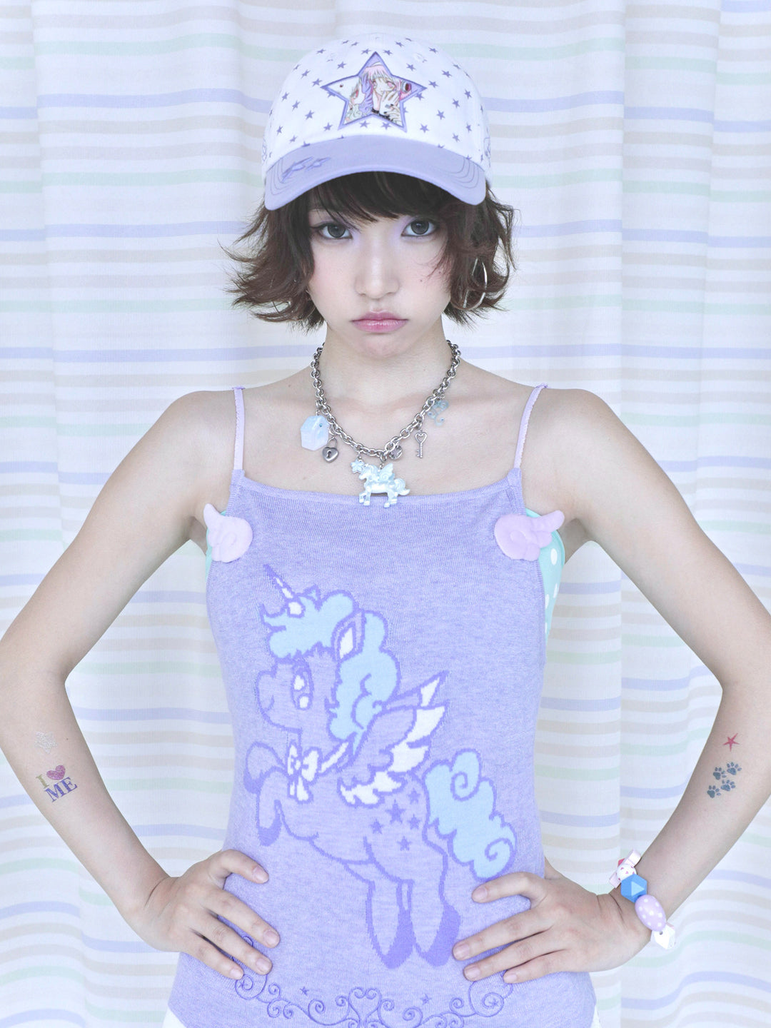 Wing Appliqué Unicorn Knit Cami Top