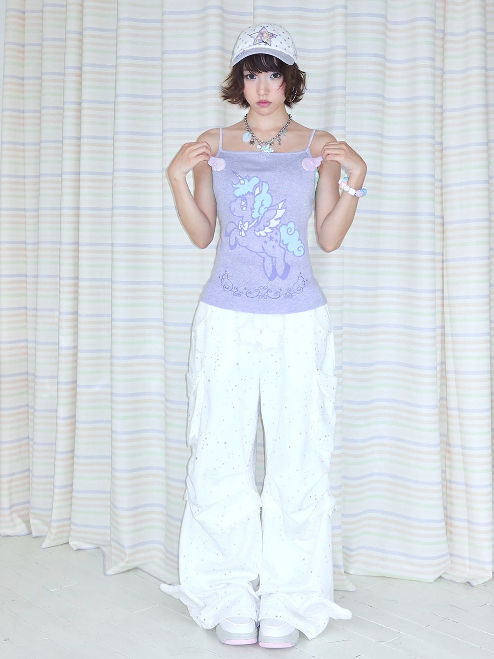 Wing Appliqué Unicorn Knit Cami Top