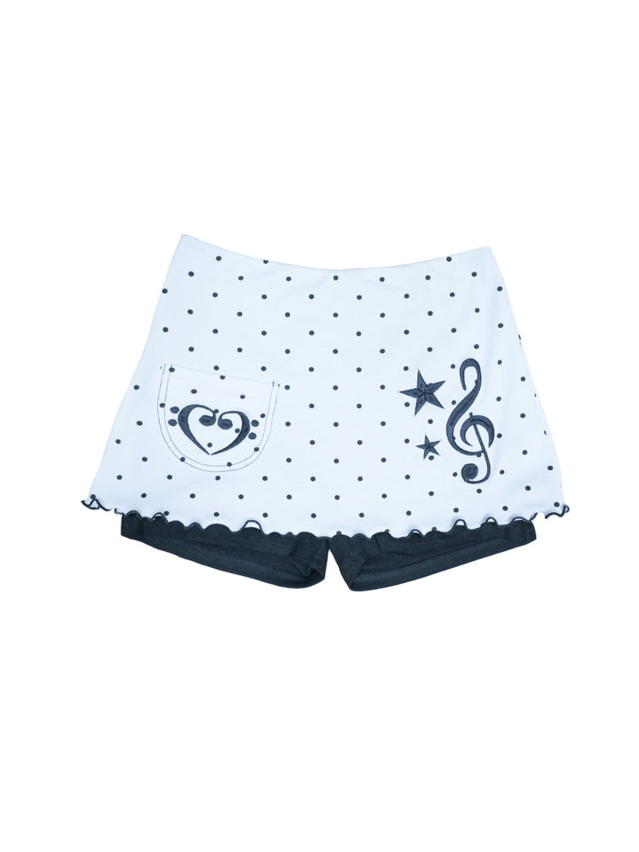 Music Motif Polka Dot Skort