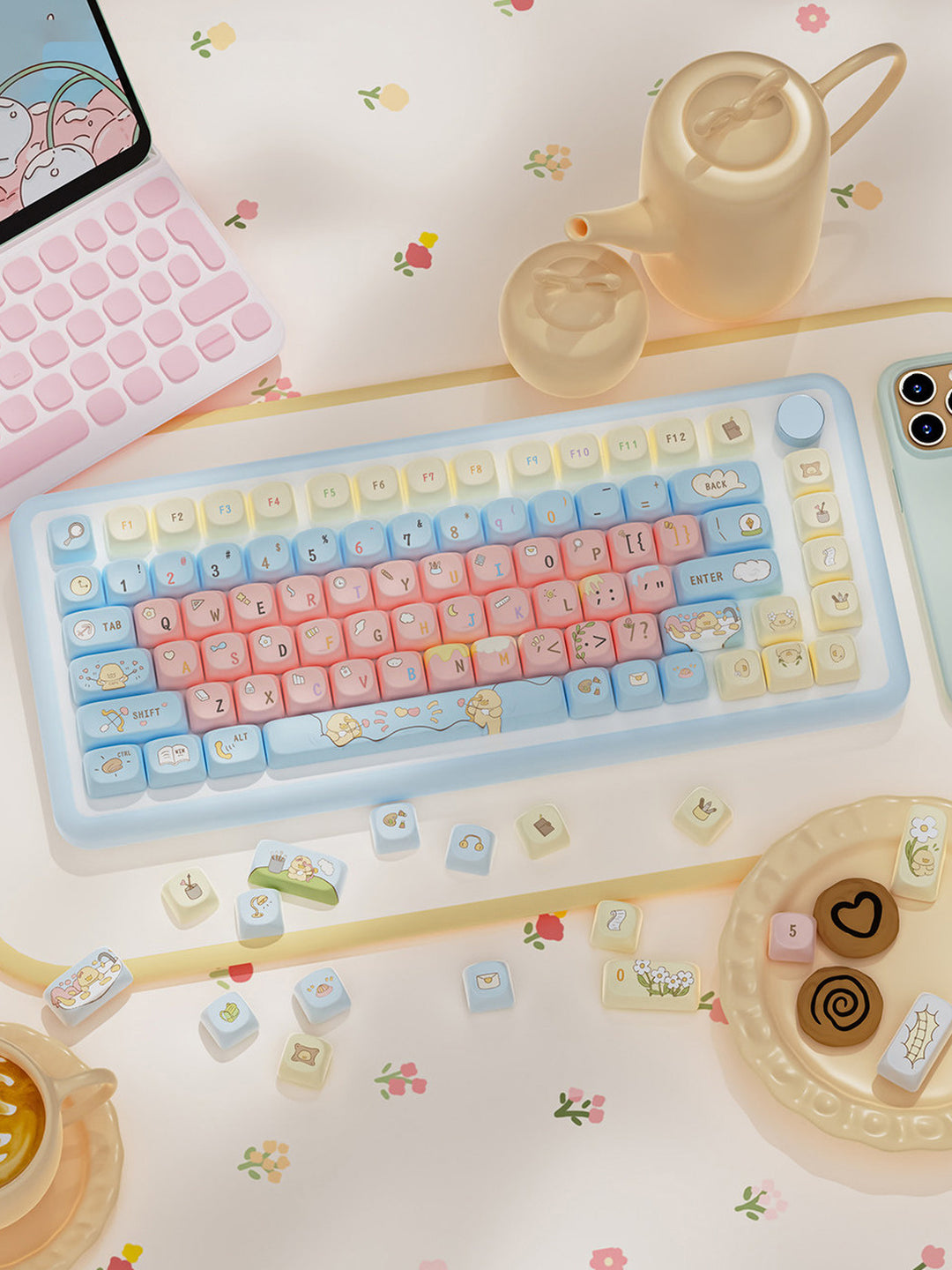 Book of Encounters Duck Theme Keycaps for Mechanical Keyboards