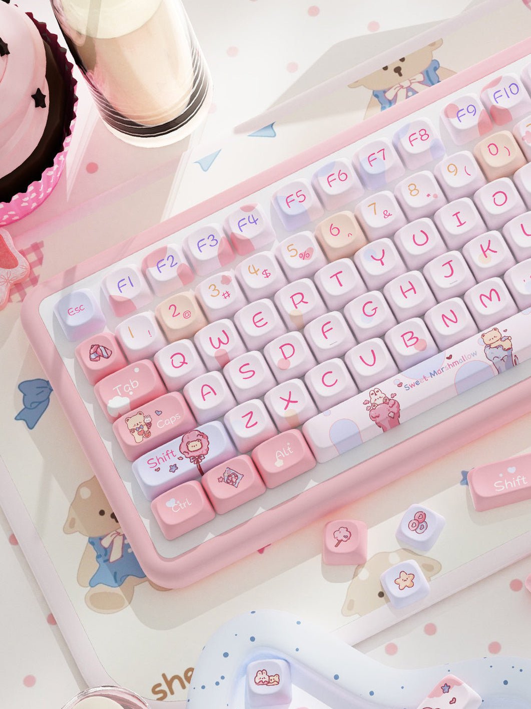 Sweet Marshmallows Keycaps Set for Mechanical Keyboards