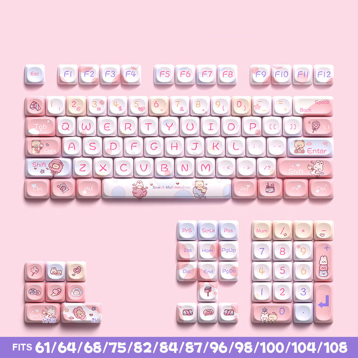 Sweet Marshmallows Keycaps Set for Mechanical Keyboards