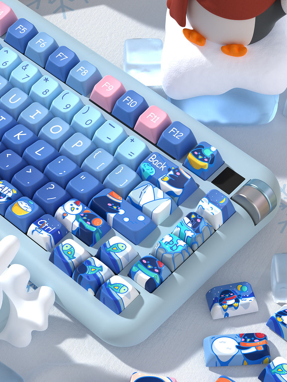 Winter Penguins Keycaps Set for Mechanical Keyboards