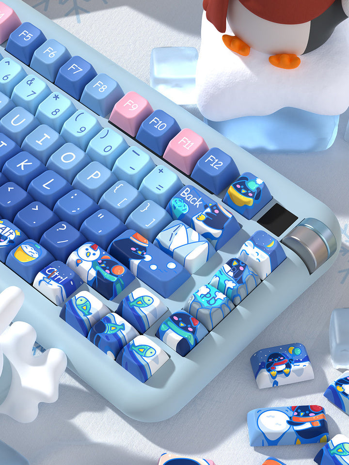 Winter Penguins Keycaps Set for Mechanical Keyboards
