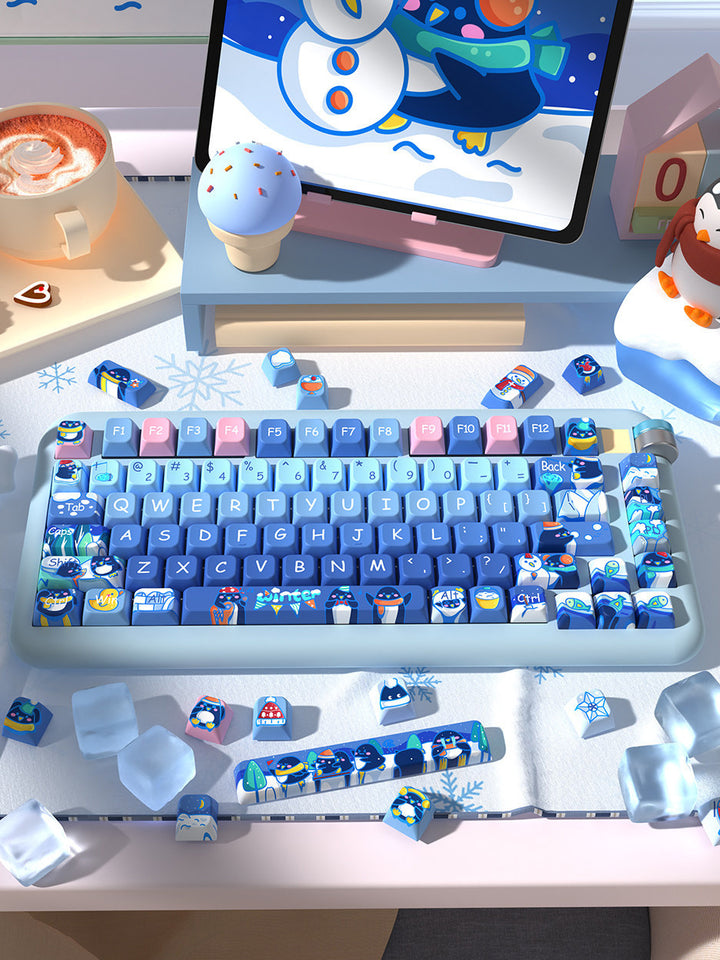 Winter Penguins Keycaps Set for Mechanical Keyboards
