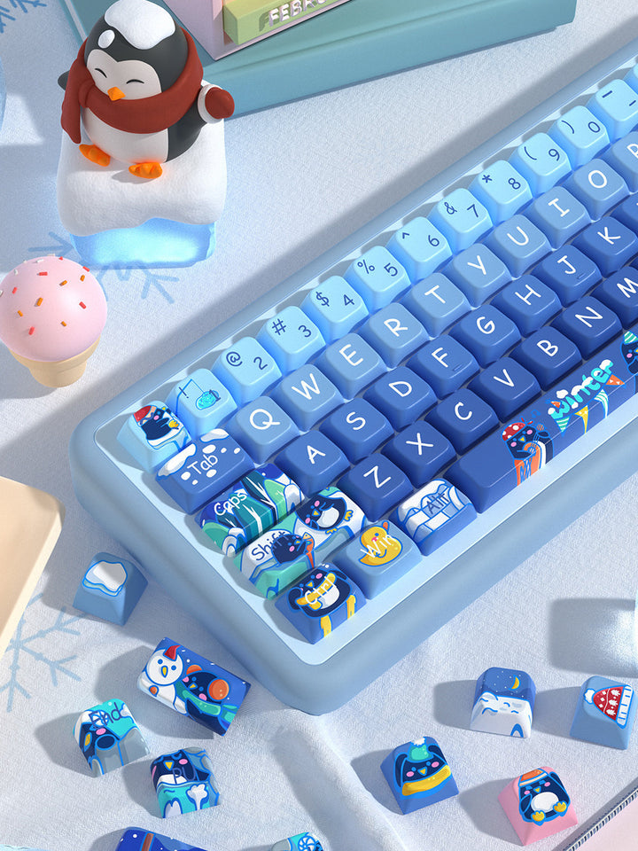 Winter Penguins Keycaps Set for Mechanical Keyboards