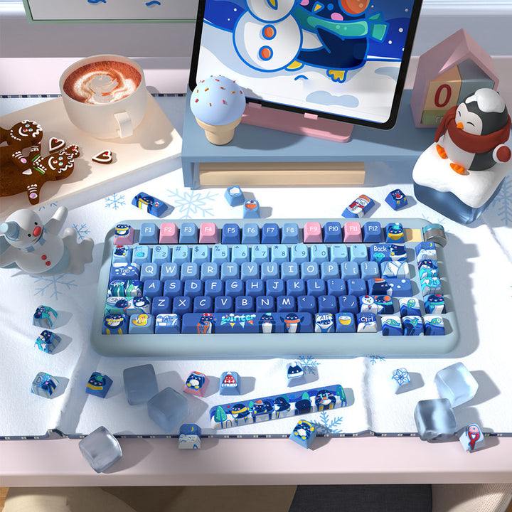 Winter Penguins Keycaps Set for Mechanical Keyboards