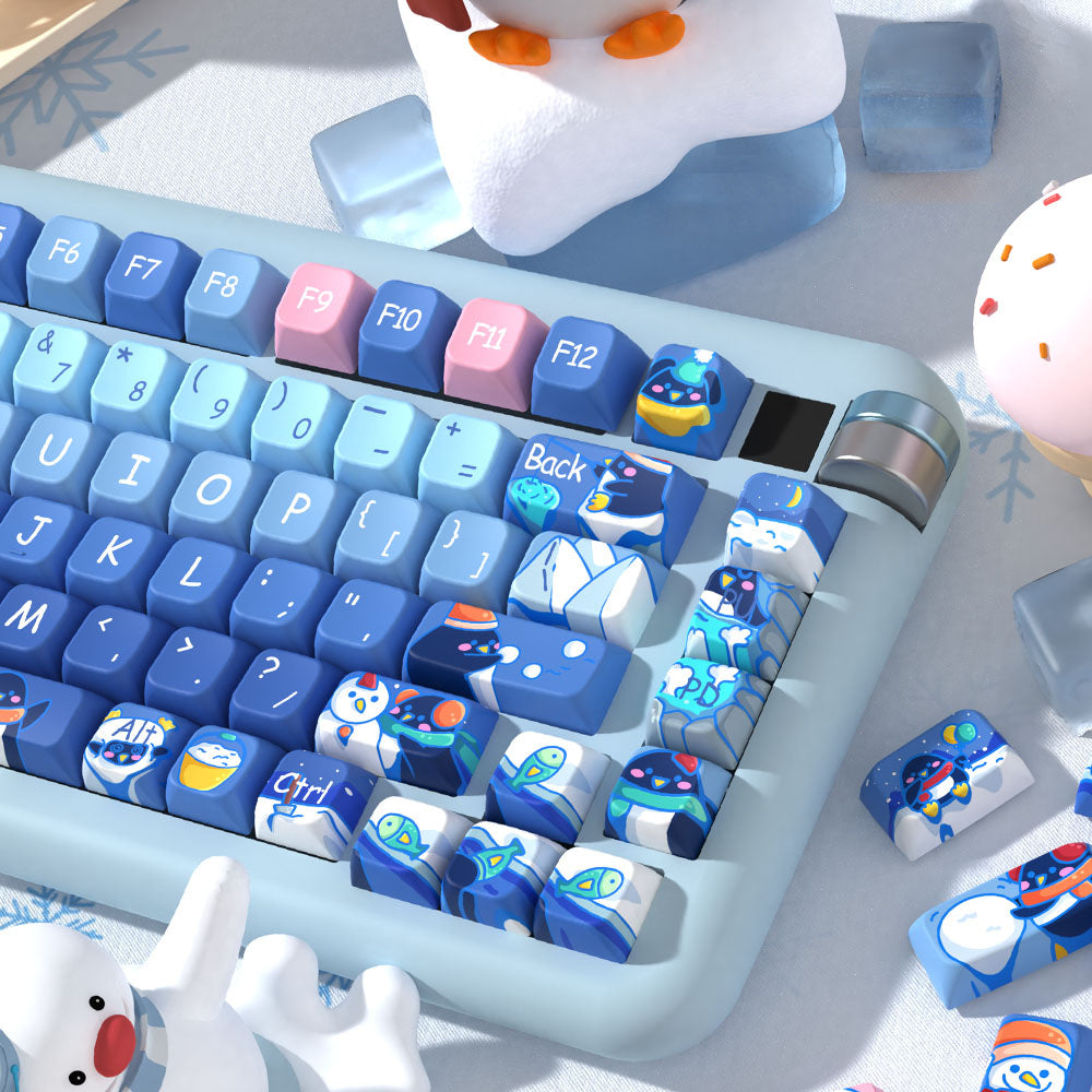 Winter Penguins Keycaps Set for Mechanical Keyboards