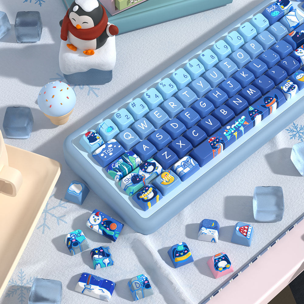 Winter Penguins Keycaps Set for Mechanical Keyboards