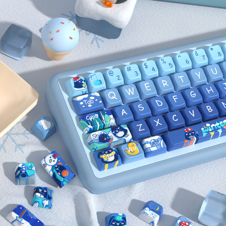 Winter Penguins Keycaps Set for Mechanical Keyboards
