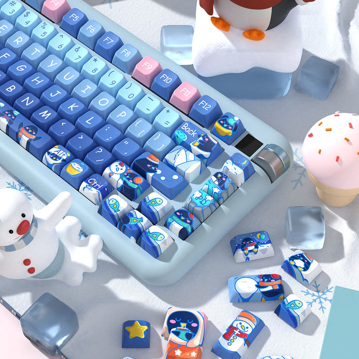 Winter Penguins Keycaps Set for Mechanical Keyboards