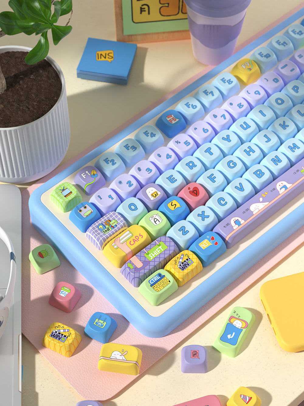 Eggs at Work Keycaps Set for Mechanical Keyboards