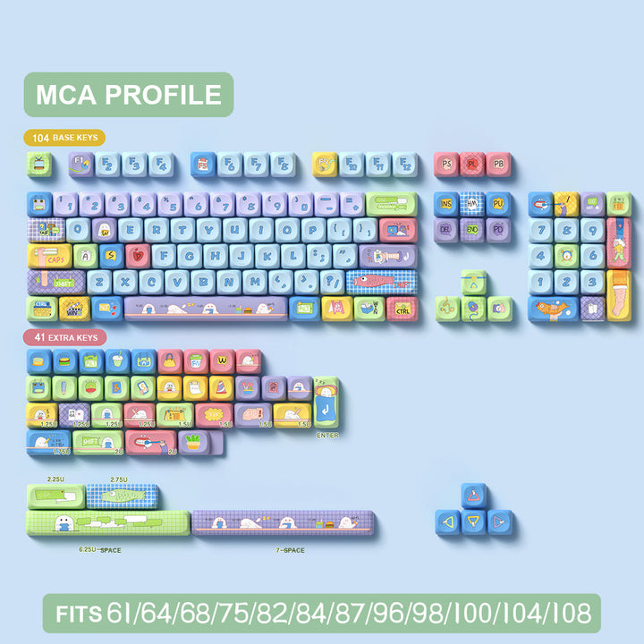 Eggs at Work Keycaps Set for Mechanical Keyboards