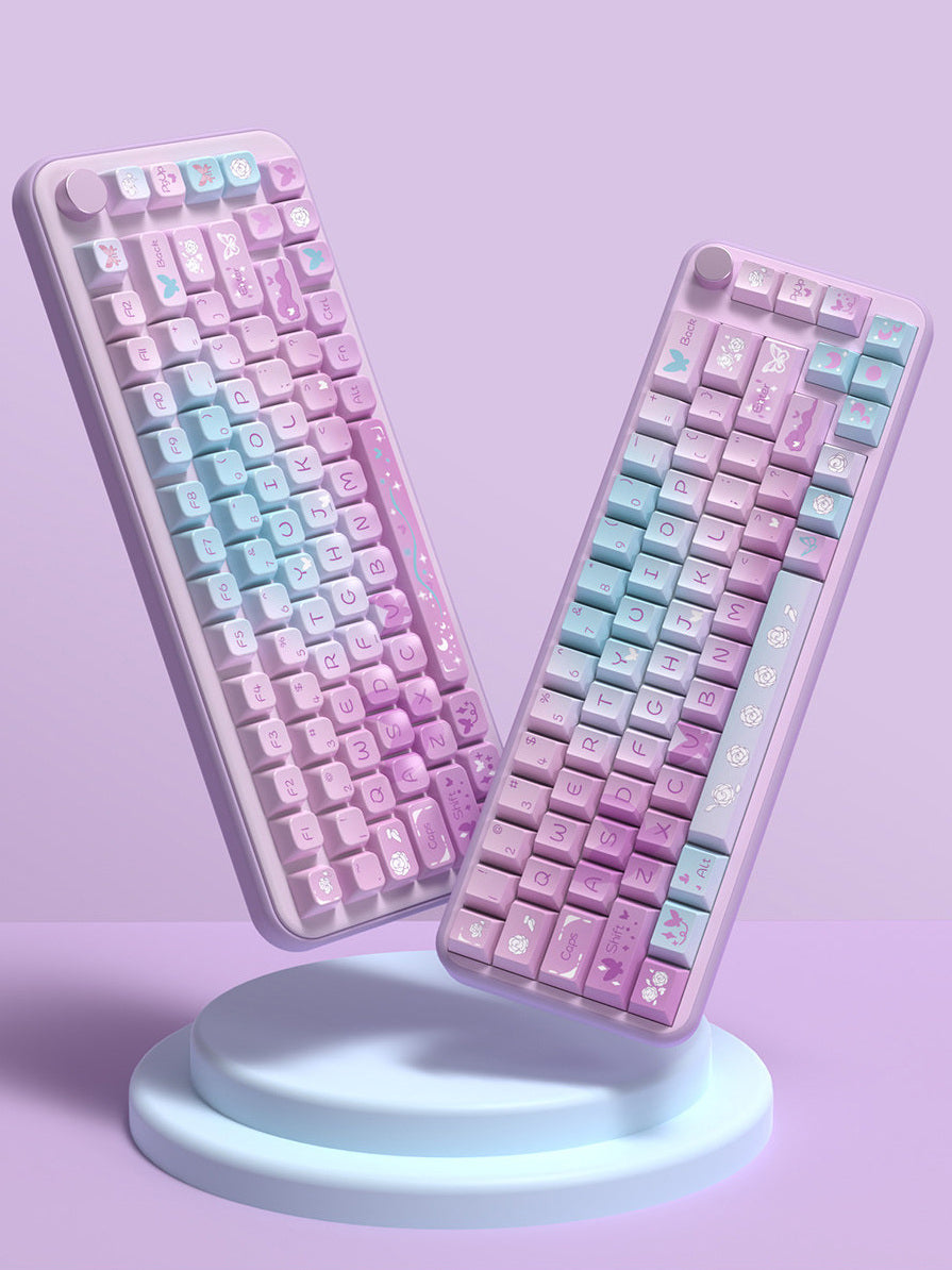 Dreamy Purple Butterfly Keycaps Set for Mechanical Keyboards