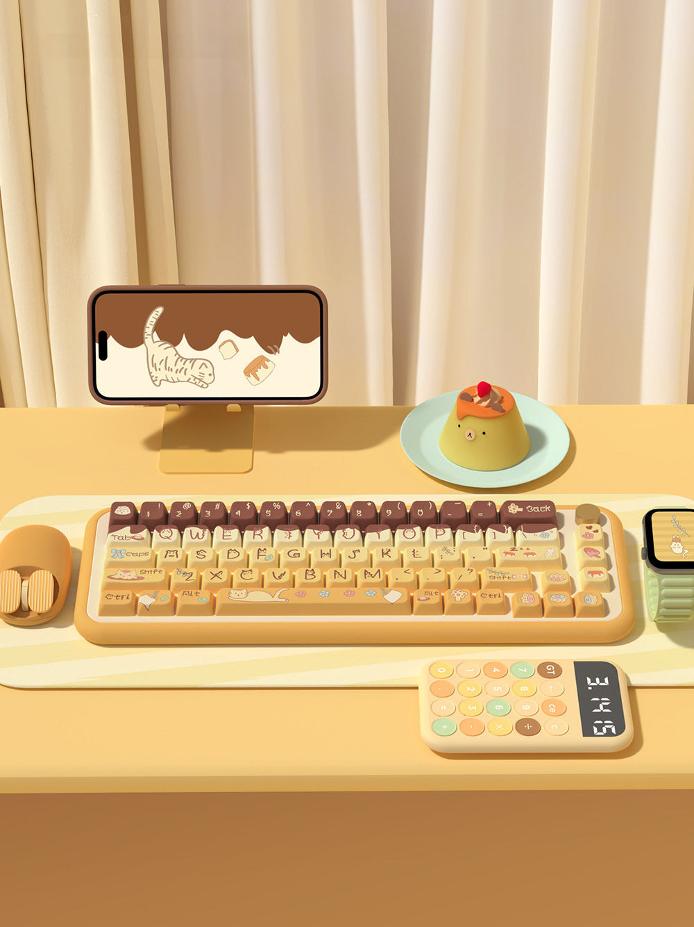Pudding & Paws Keycaps Set for Mechanical Keyboards