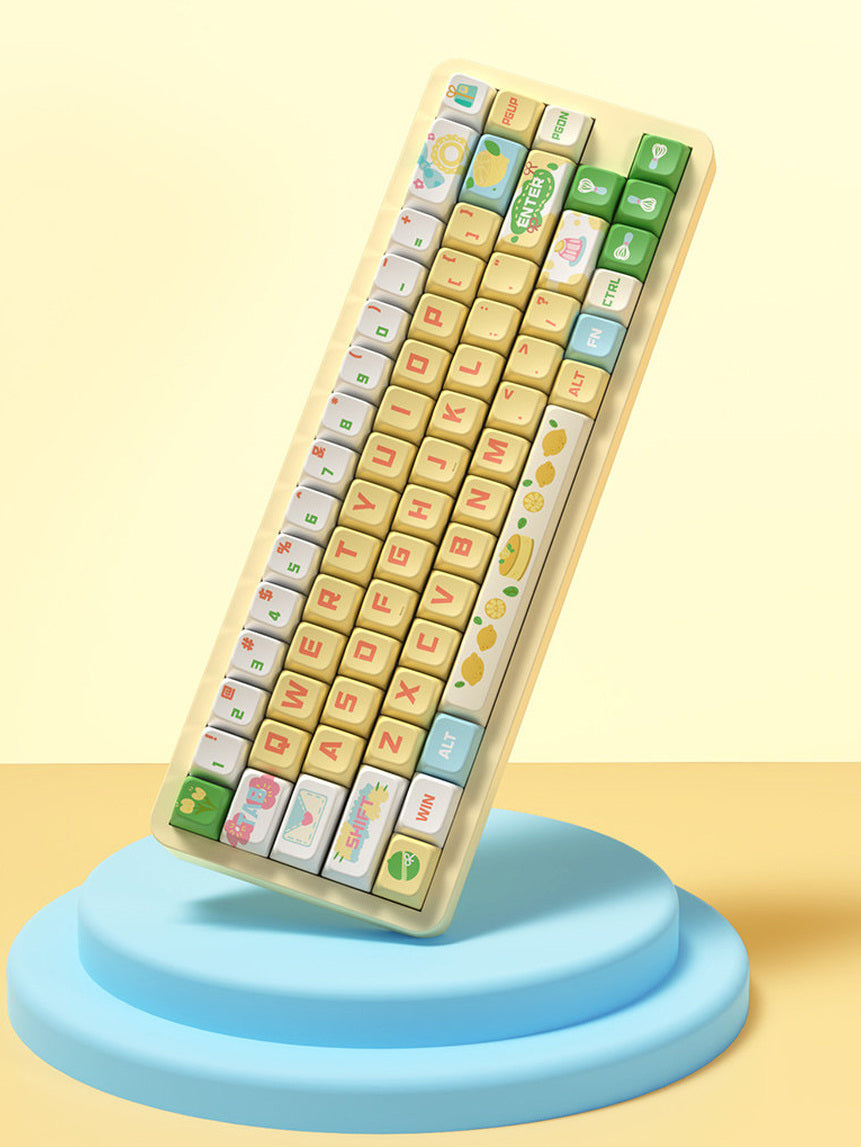 Sea Salt Lemon Cheesecake Keycaps Set for Mechanical Keyboards