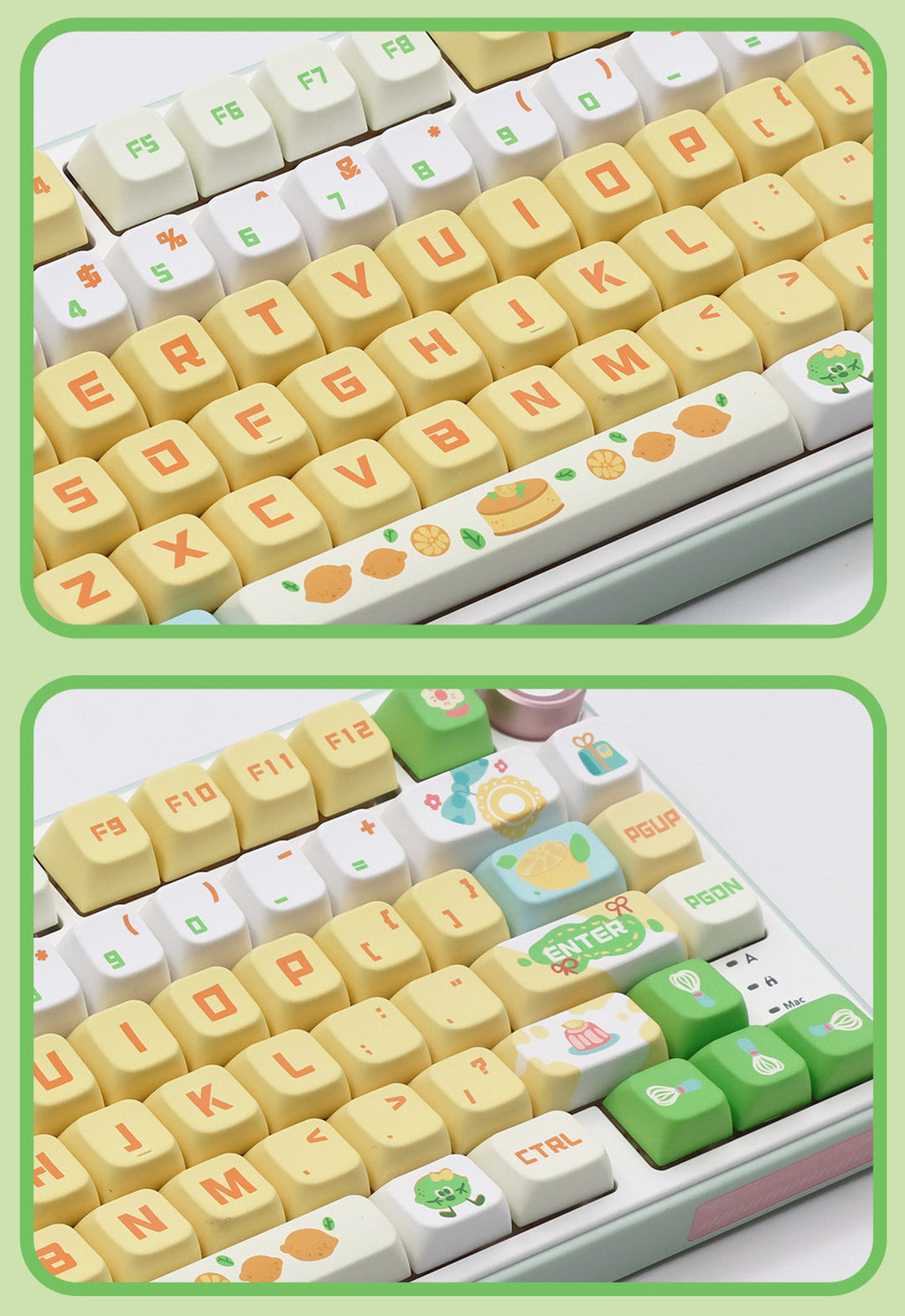 Sea Salt Lemon Cheesecake Keycaps Set for Mechanical Keyboards