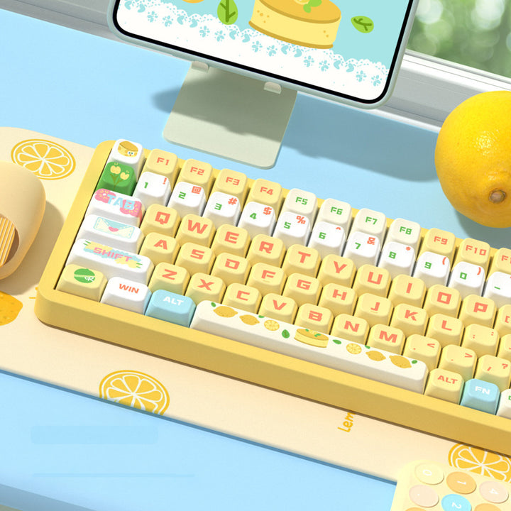 Sea Salt Lemon Cheesecake Keycaps Set for Mechanical Keyboards