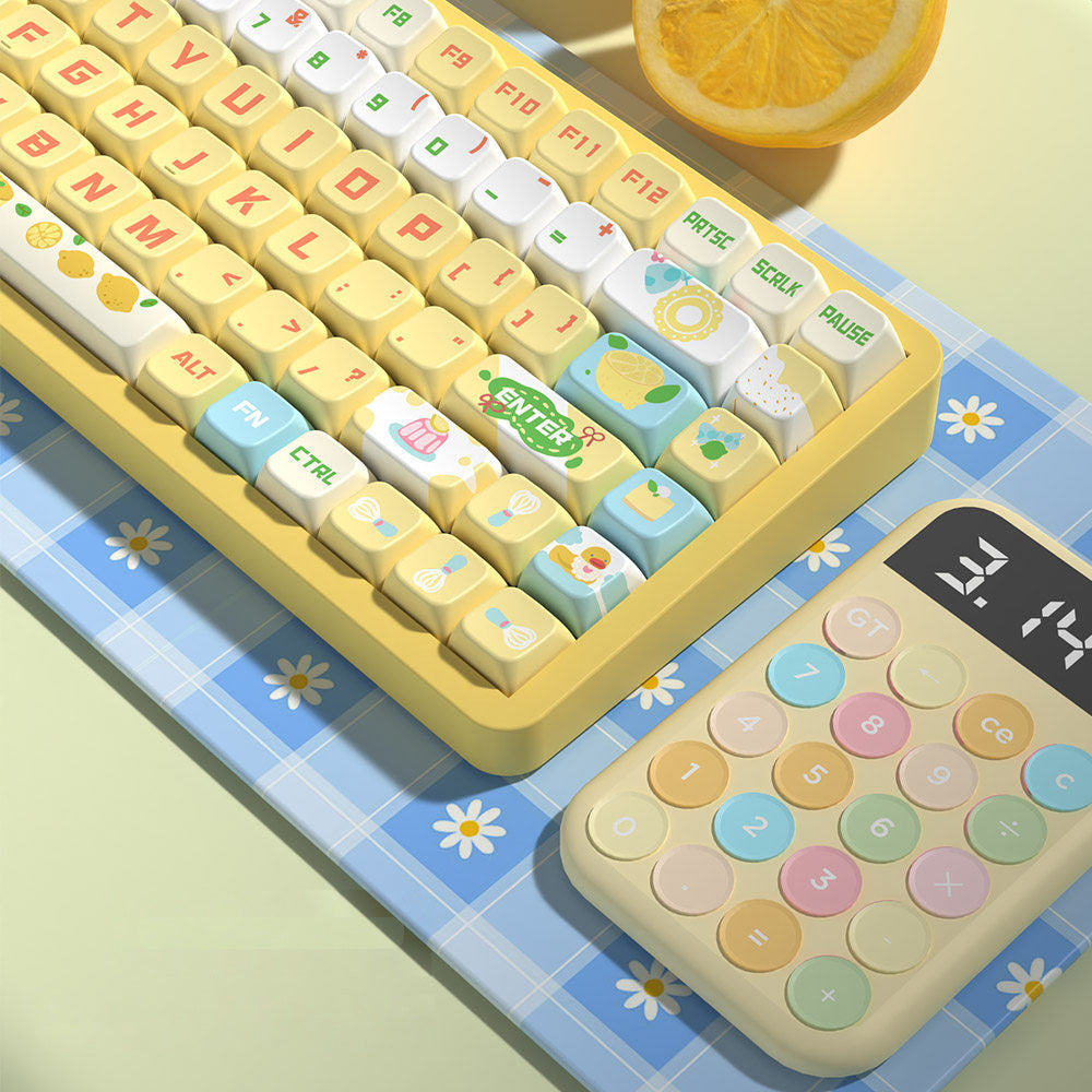 Sea Salt Lemon Cheesecake Keycaps Set for Mechanical Keyboards