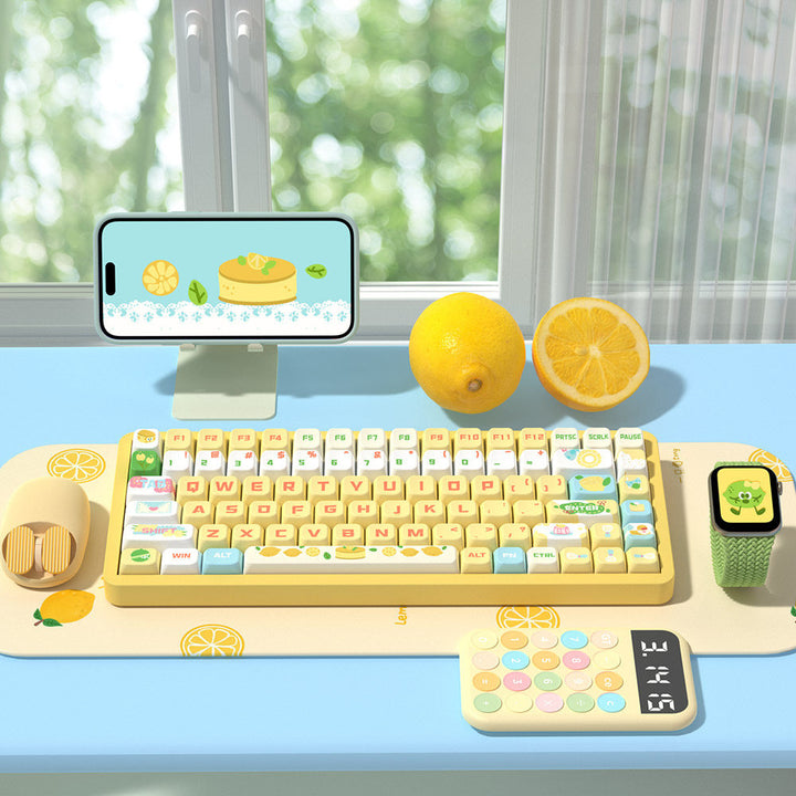 Sea Salt Lemon Cheesecake Keycaps Set for Mechanical Keyboards
