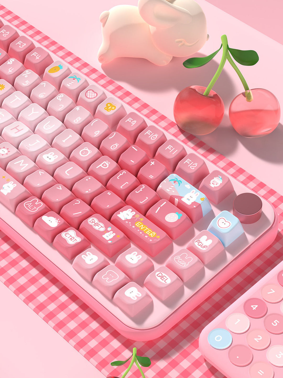Summer Bunny Keycaps Set for Mechanical Keyboards