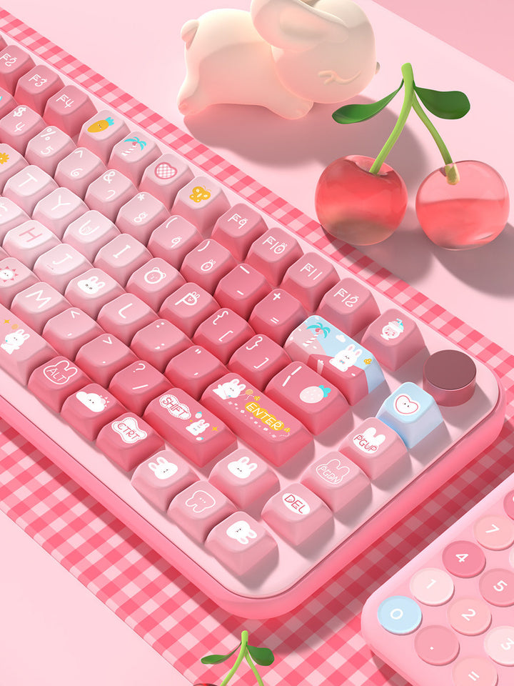 Summer Bunny Keycaps Set for Mechanical Keyboards