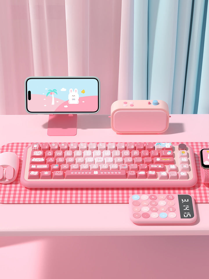 Summer Bunny Keycaps Set for Mechanical Keyboards