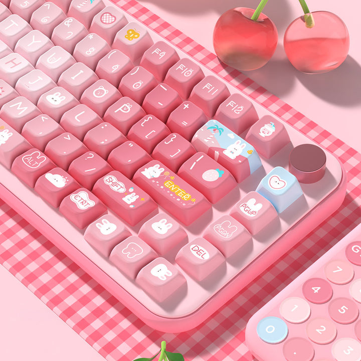 Summer Bunny Keycaps Set for Mechanical Keyboards
