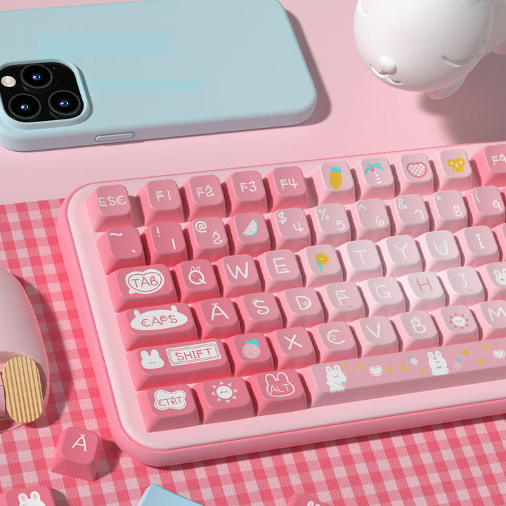 Summer Bunny Keycaps Set for Mechanical Keyboards