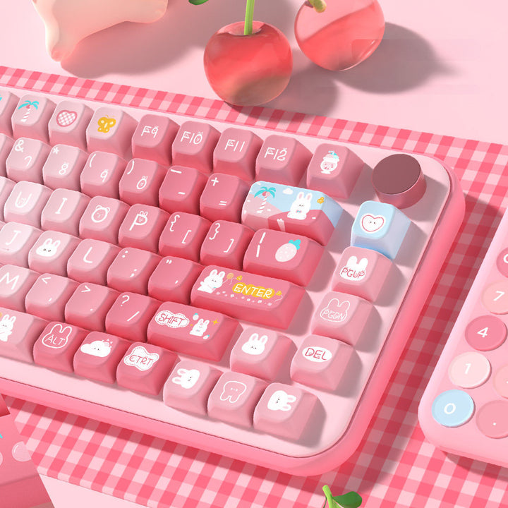 Summer Bunny Keycaps Set for Mechanical Keyboards