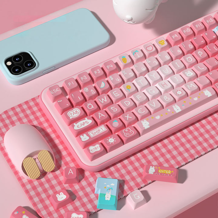 Summer Bunny Keycaps Set for Mechanical Keyboards