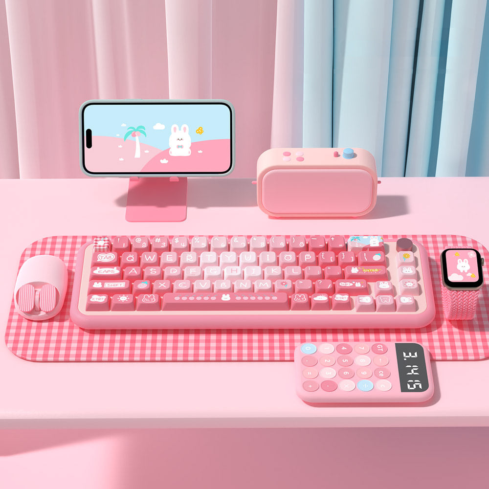 Summer Bunny Keycaps Set for Mechanical Keyboards