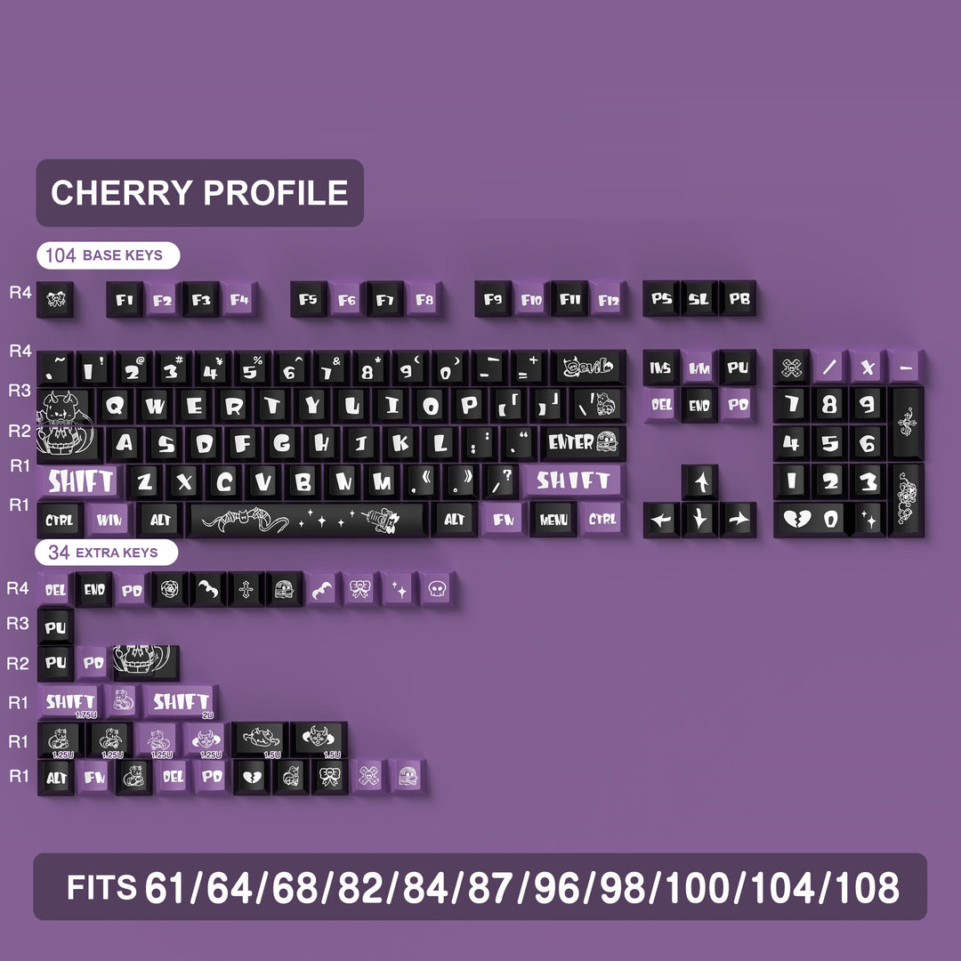 Dark Imps Keycaps Set for Mechanical Keyboards