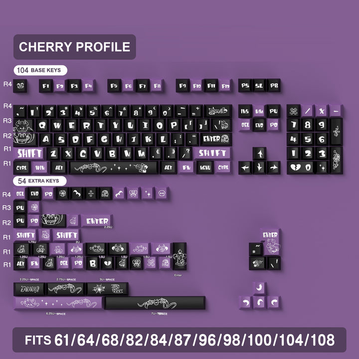 Dark Imps Keycaps Set for Mechanical Keyboards