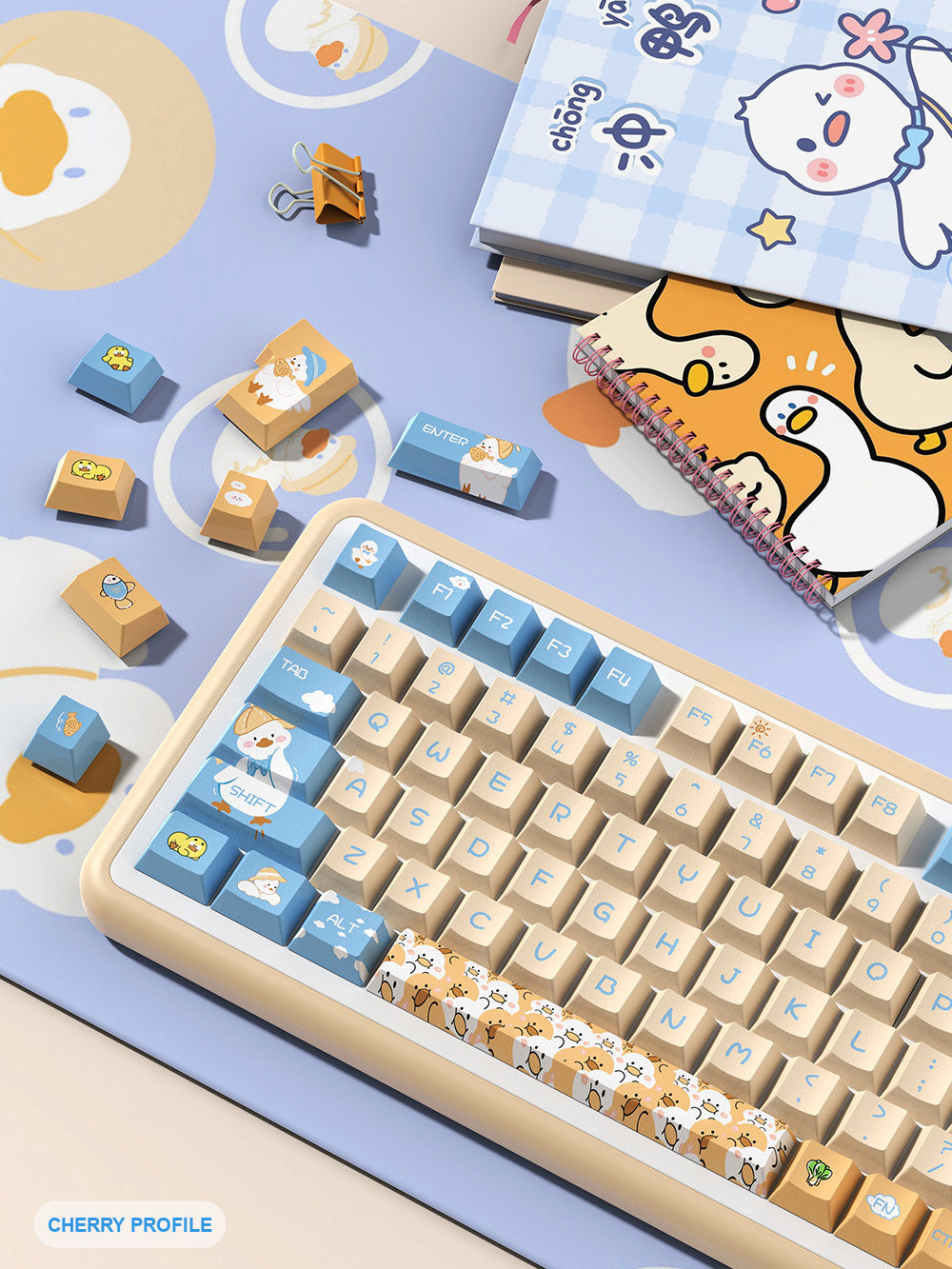 Cute Little Duck Keycaps Set for Mechanical Keyboards