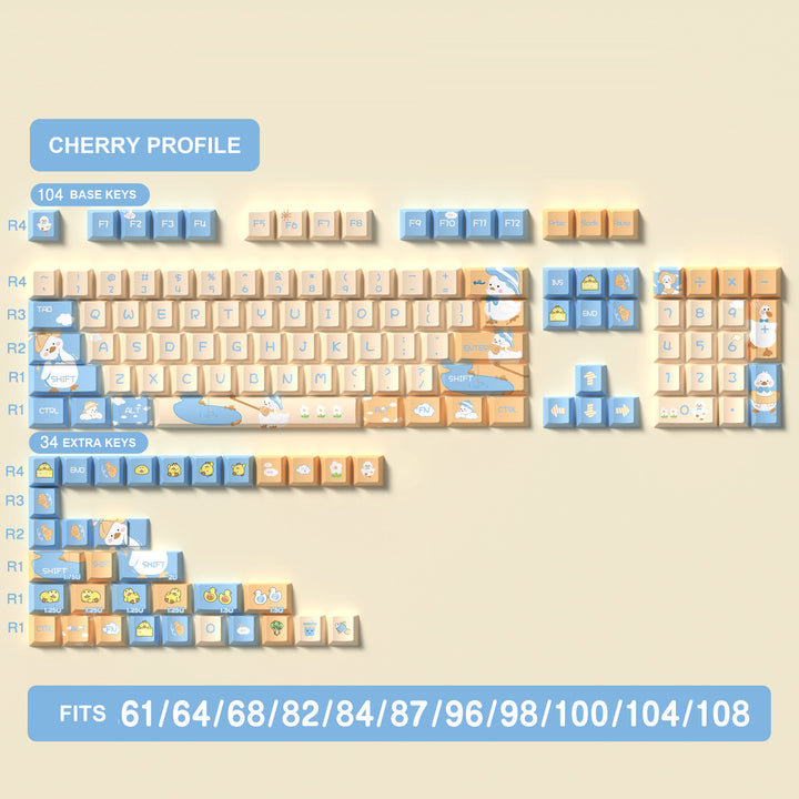 Cute Little Duck Keycaps Set for Mechanical Keyboards
