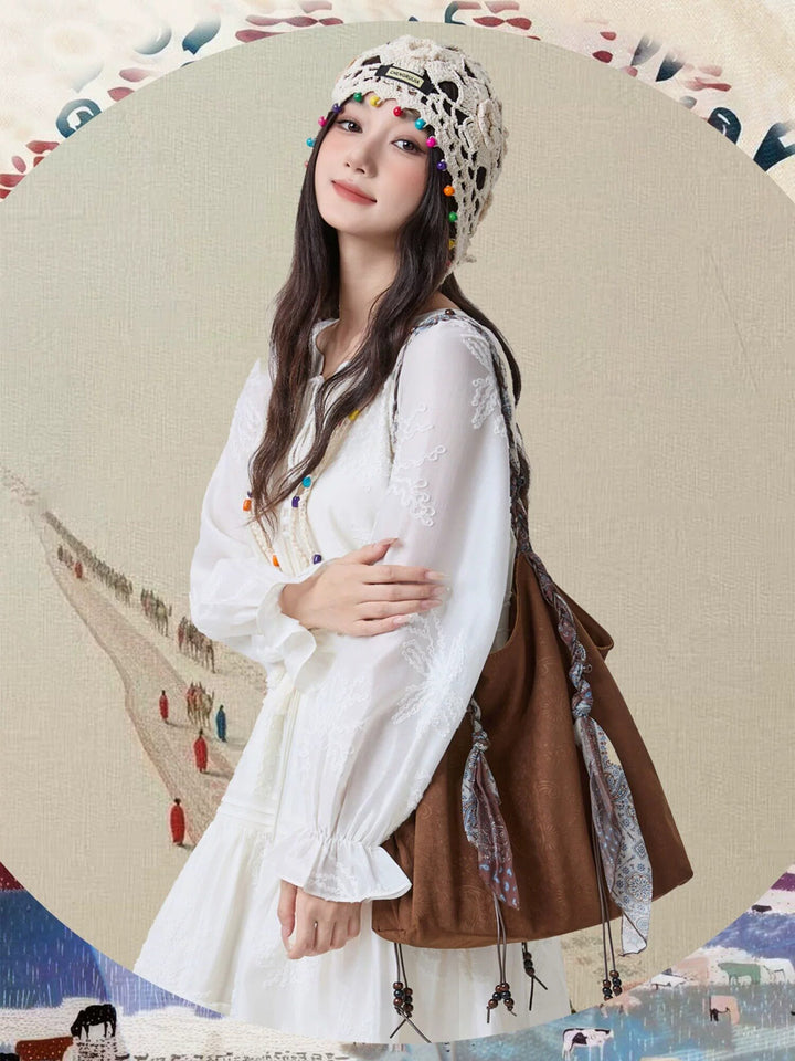 Boho Paisley Scarf Strap Hobo Bag